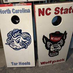 House Divided UNC NC State Corn Hole Boards