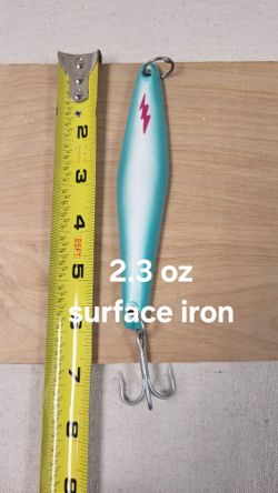 Teal Blue/white Surface Iron Jig