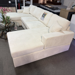 Gorgeous ‼️U shape Sectional sofa ivory corduroy