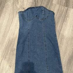 Denim Strapless Dress