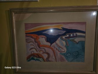 Framed Abstract Landscape Painting
