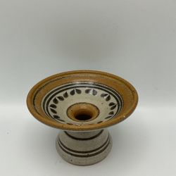 
Leaf Motif Handmade Rustic Glaze Candle Holder