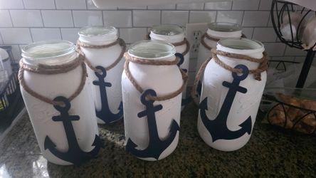 Mason jars Navy theme party decor