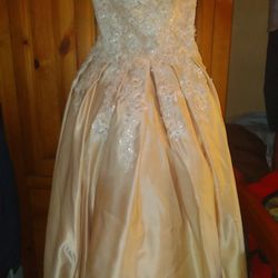 Champagne Colored Quince Dress Size Large