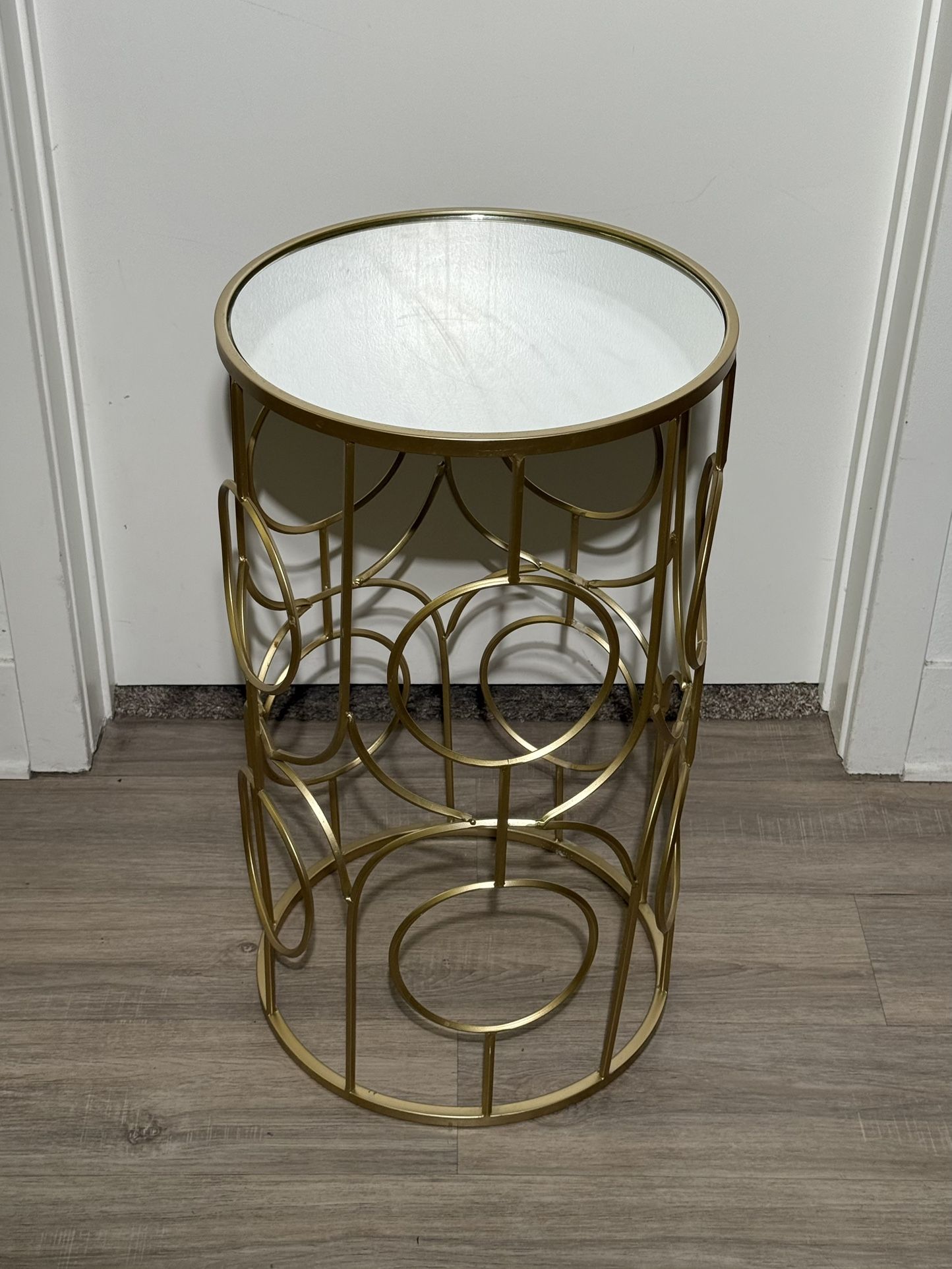 Gold, Mirrored Side Table