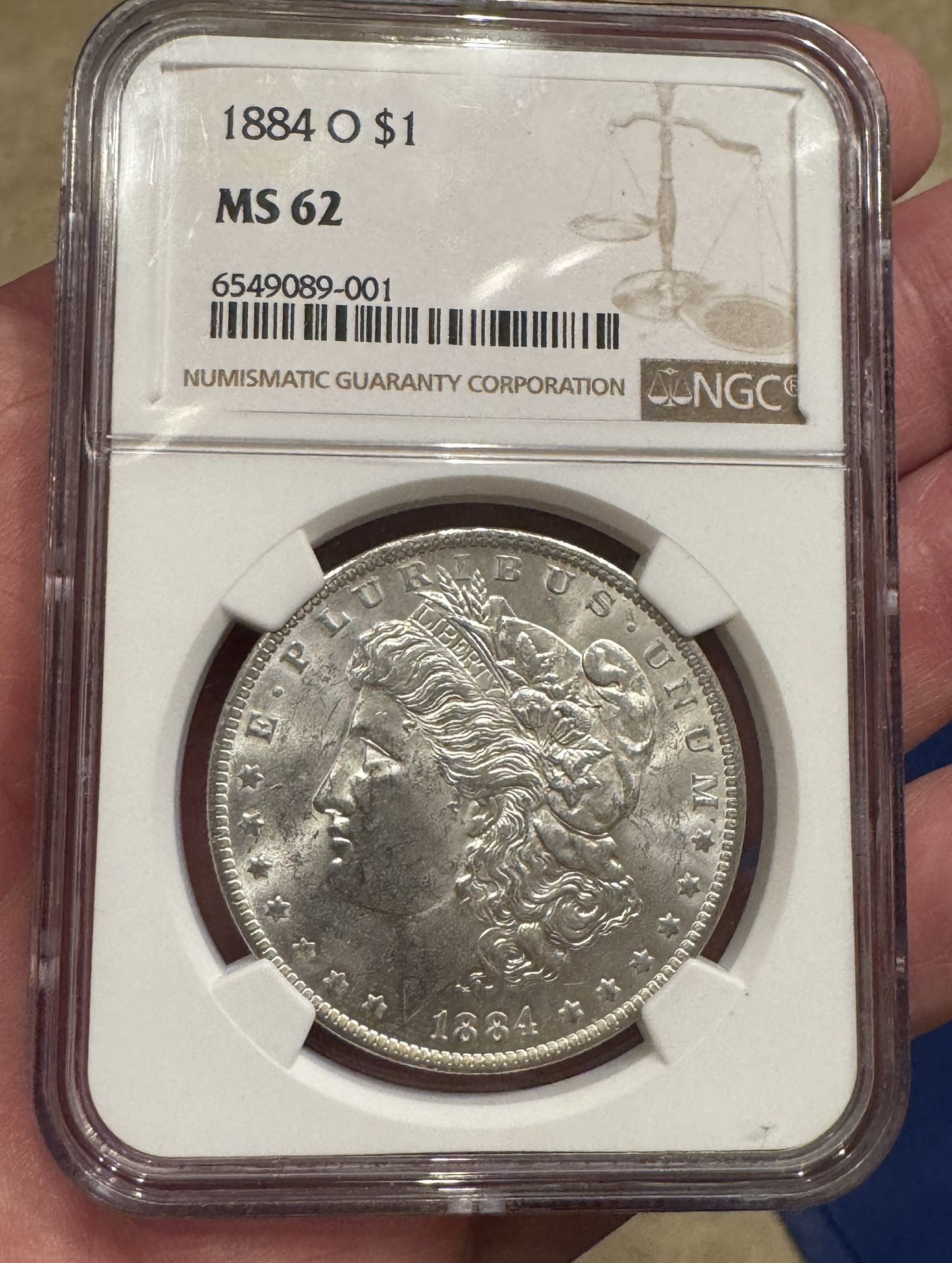 1884-O Morgan Silver Dollar MS62
