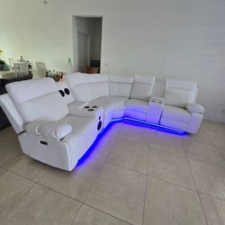 Seccional Reclinable Led Electrico 