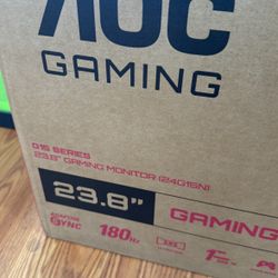 AOC 24G15N 24" Gaming Monitor, FHD 1920x1080, 180Hz 1ms, 1x HDMI 2.0, 1x Display Port, 3-Sided Frameless, AMD FreeSync, HDR Ready, Console Gaming Read