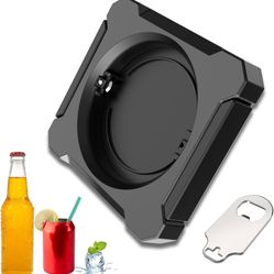 Beer Can Opener-2 In1 Soda Can Opener Bottle Opener, Pop Can Top Remover Opener, Manual No Sharp Edge Can Opener Smooth Edge with Reuse Drink Straw