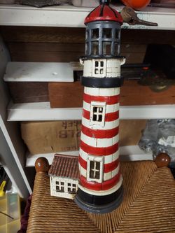 Vintage Cast Iron Lighthouse Doorstop