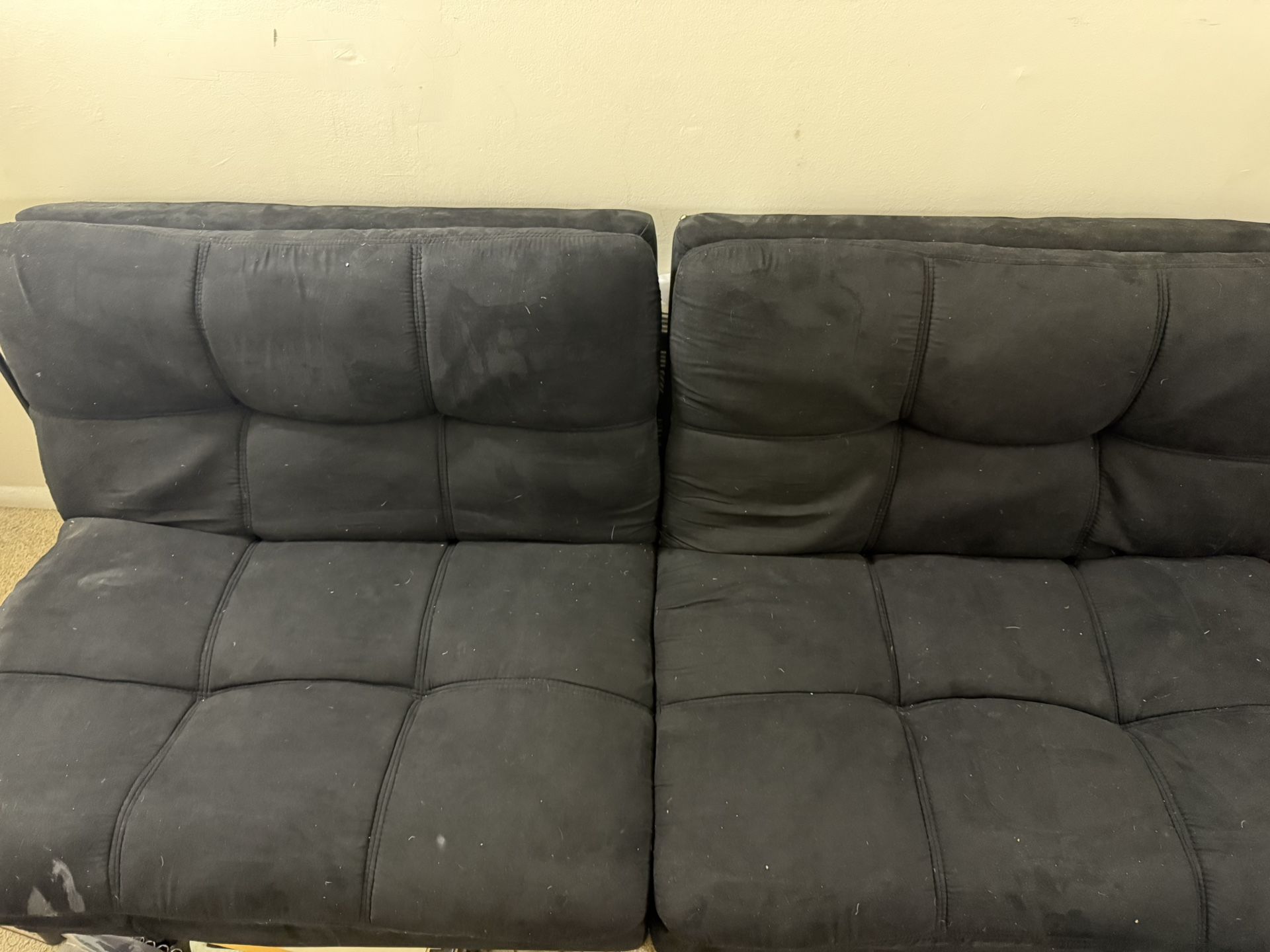 Memory Foam Black Futon