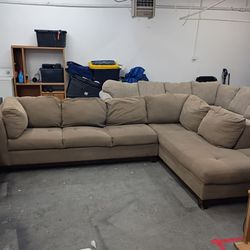 Large brown comfortable sectional