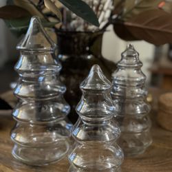 Vintage Glass Christmas Tree Jars 
