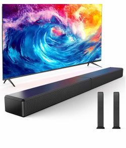 Black Soundbar with Detachable Satellite Speakers