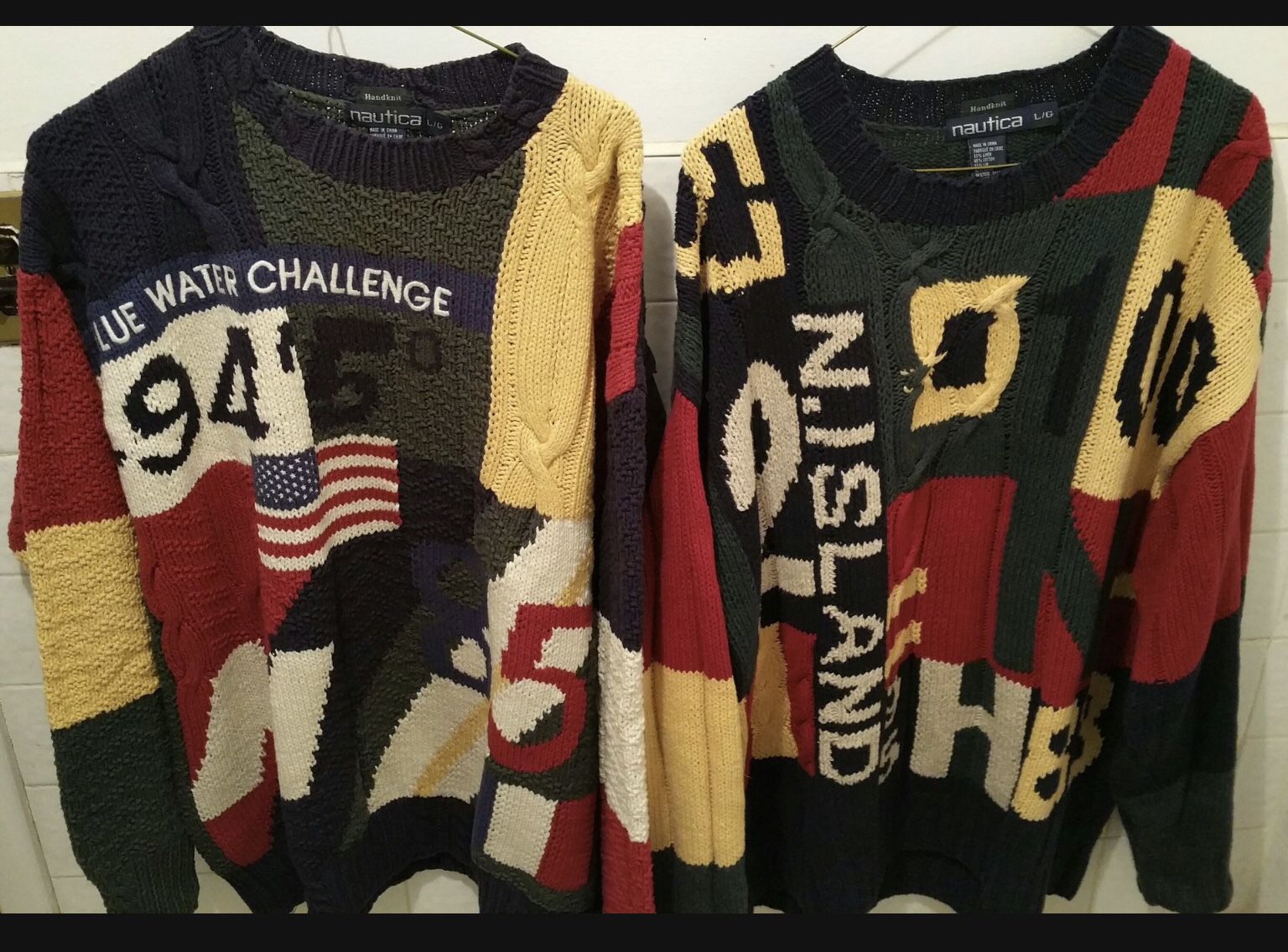 Sweater Nautica Patchwork, Large ( Sold Individually)