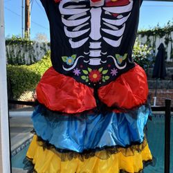 Dia De Los Muertos Señorita Dress Medium NEW Costume