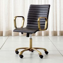 Ripple black leather office chair sale