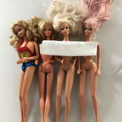 Lot of 4 Vintage 1966 Mattel Barbie Dolls