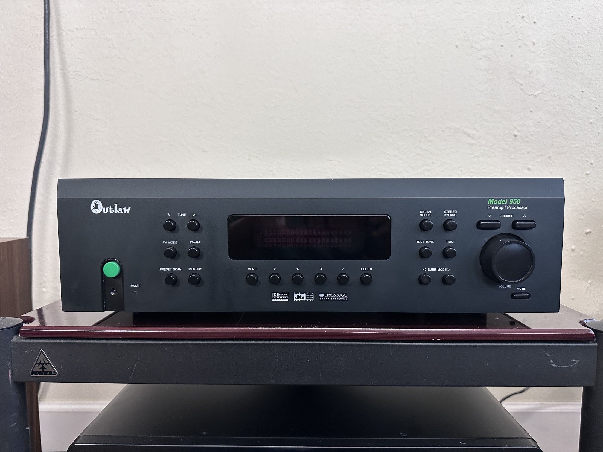 Outlaw Model 950 Preamp Dolby DTS Surround Sound Processor Tuner.
