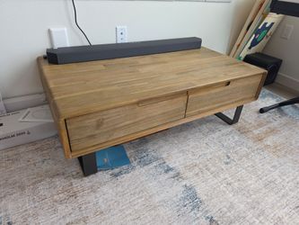 Wood Coffee Table with 4 Drawers