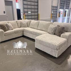 Gorgeous Ivory Oversized Fluffy Sectionals