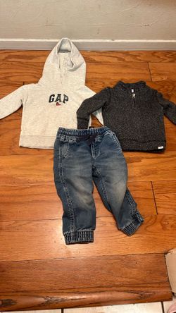 Lot Of 3pcs Baby Gap Baby/Toddler Boy Sweatshirts Jeans Size 18-24 Months