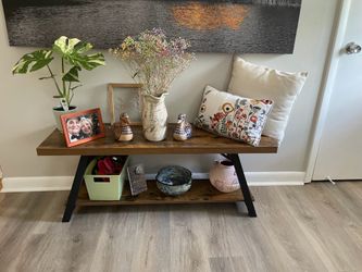 Rustic Wood Entryway Bench