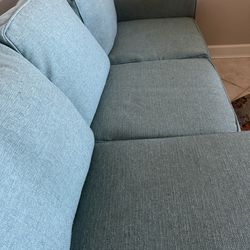 Seafoam Blue/Green Couch W/ Chase