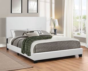 New Queen Size Platform Bed Frame w/Orthopedic Mattress