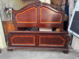 Ornate Wood King Bed Frame Headboard Footboard
