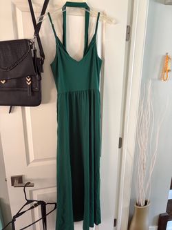 Green Halter Neck Maxi Dress