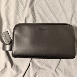 Coach Small Travel Kit Toiletry Bag Solid Black