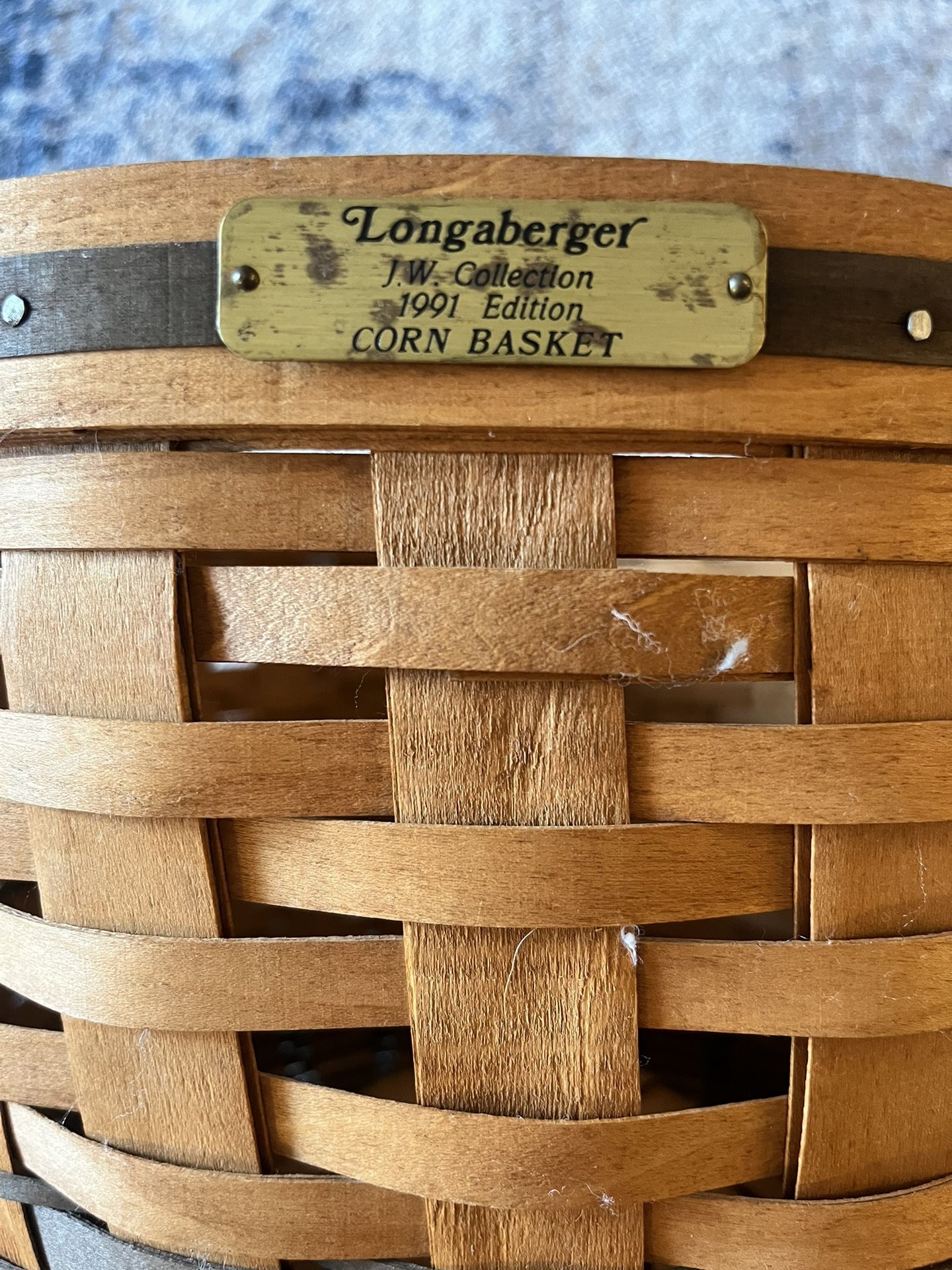 Longaberger Corn Basket J.W Collection 1991 Edition