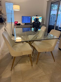 Glass Top dinning table + chairs