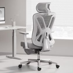 HBADA P5 Ergonomic Office Chair w/ Footrest — Lumbar + Headrest (Open Box)