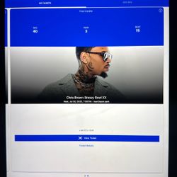 Chris Brown Breezy Bowl Ticket Section 40 Row 3 