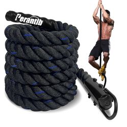 100% Polyester Climbing Rope with Hooks - Heavy Duty 1000LBS Load Capacity 25ft. 
