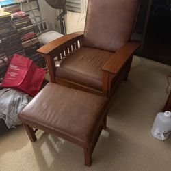 Restoration Hardware Morris Chair and Ottoman - Craftsman/mission Style Recliner