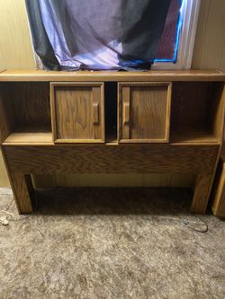 Solid Oak bookcase headboard