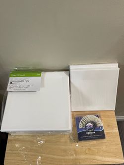 8 - 10x10 canvas , two 8x8 and circle open pour cups