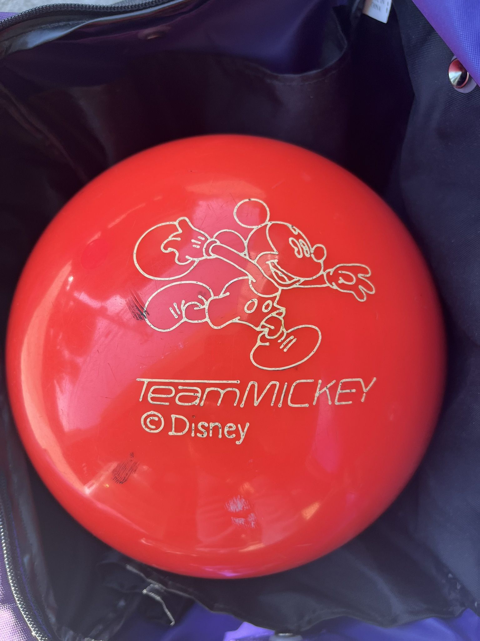 Kids’ Mickey Mouse Bowling Ball With Carrying Bag