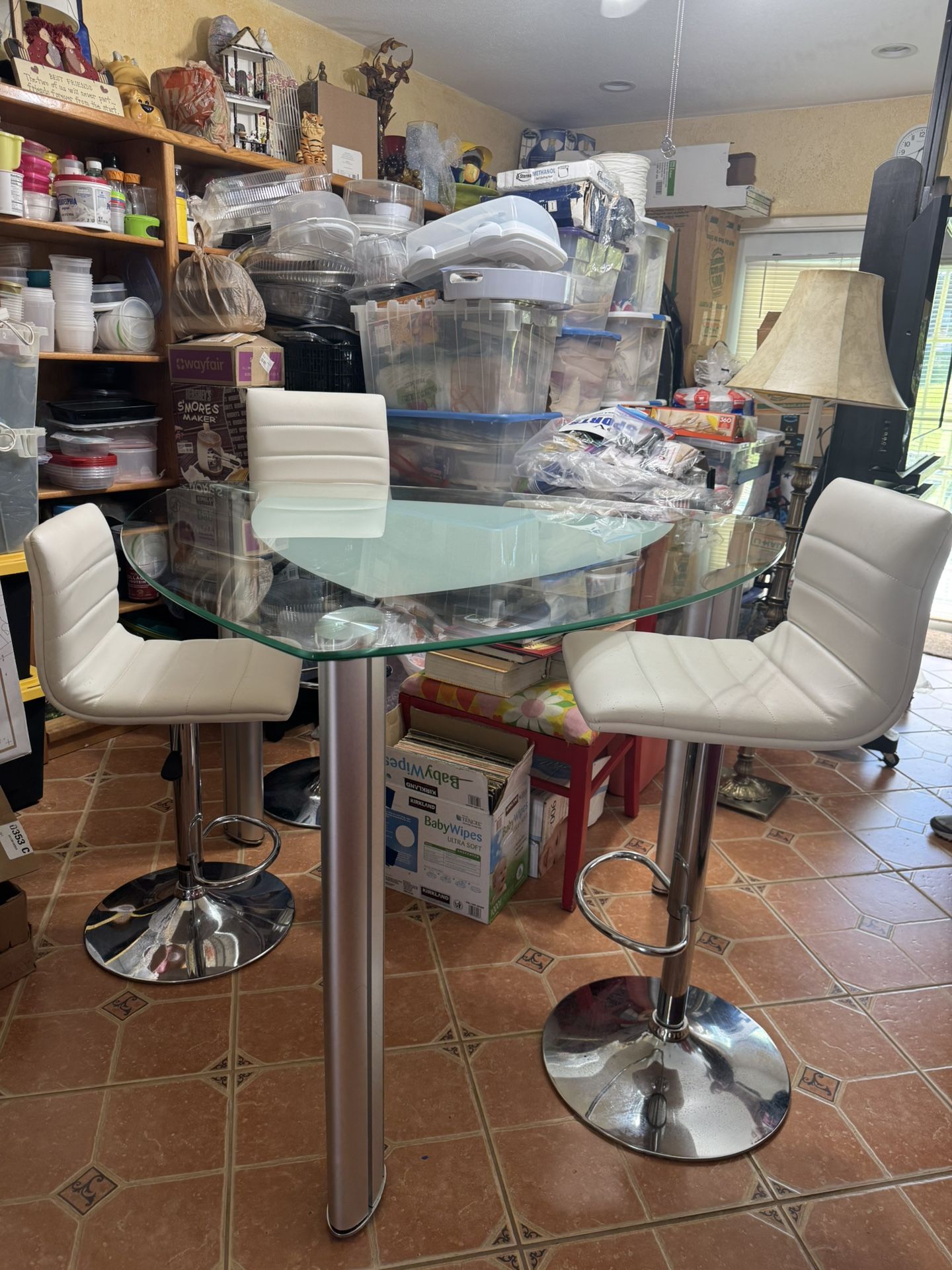 Glass Table With Three Shair