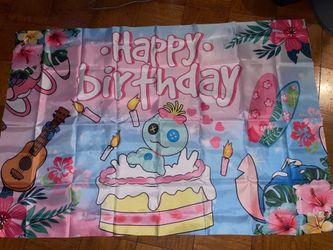 Stitch Birthday Fabric sign