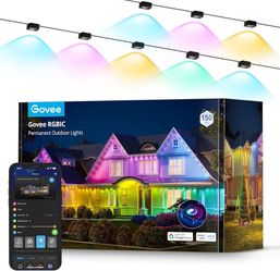 Govee Permanent Outdoor Lights, Smart RGBIC Outdoor Decor with 75 Scene Modes, 150ft with 108 LED Lights, IP67 Waterproof for Holiday Decorations, Com