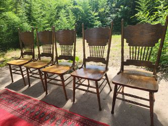 5 Vintage Wood Dining chairs
