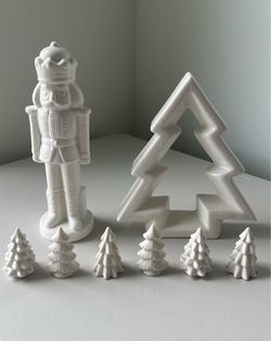 Brand New White Ceramic Christmas Set for Sale.