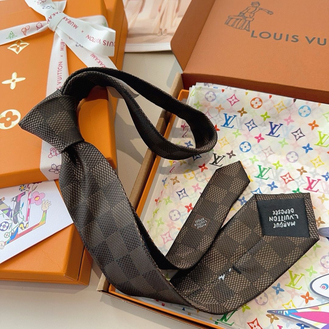 LOUIS VUITTON Mulberry Silk Tie