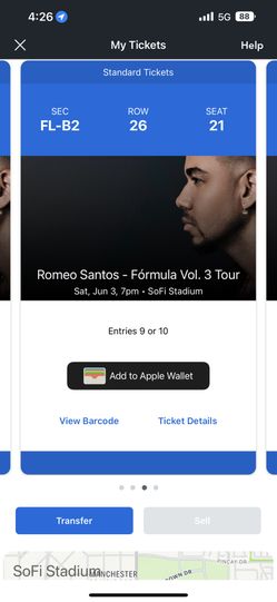 Romeo Santos Concert Ticket