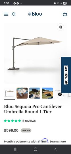 12ft Cantilever Umbrella (Weight Base Not Included)
