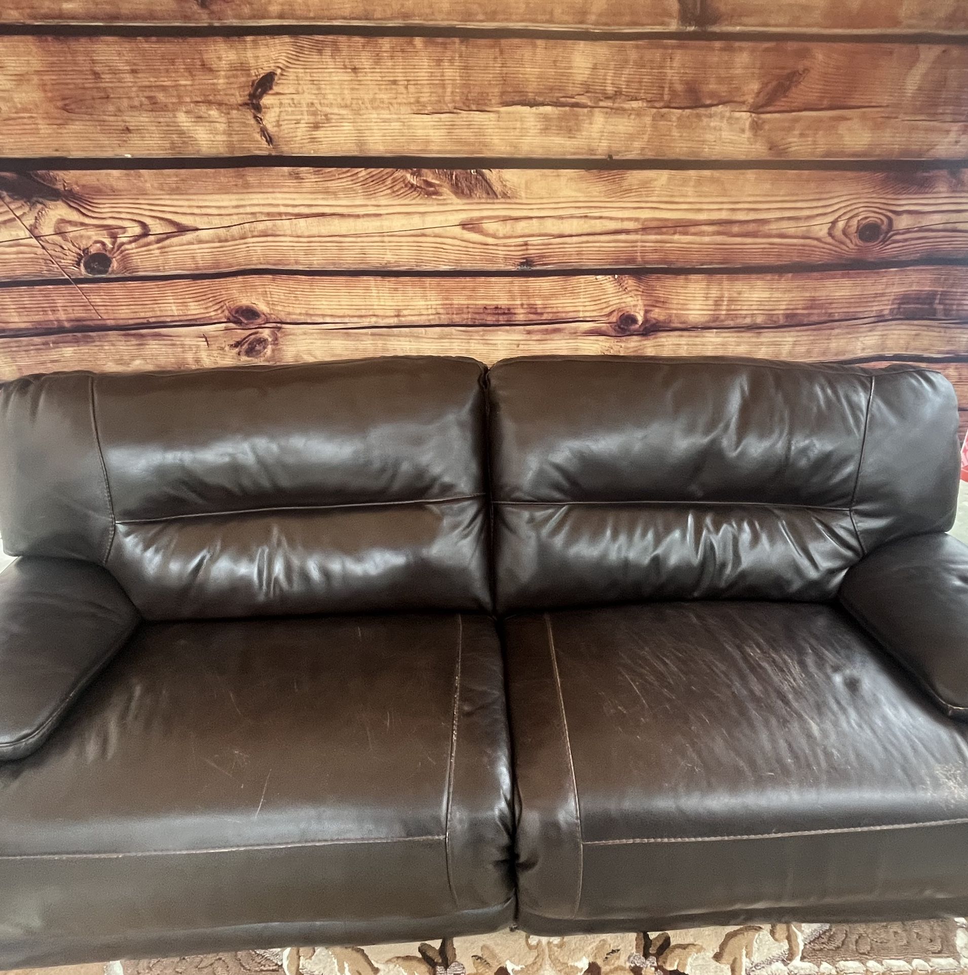 💥 Dark Brown Reclining Leather Couch – Full Comfort Setup for $200 💥